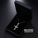 Moissanite Cross Pendant Necklace Sterling Silver or Gold / Rose Gold Plated | VVS Moissanite | GRA Certified