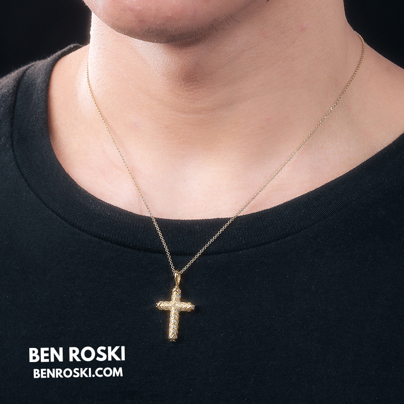Vintage Moissanite Cross Pendant Sterling Silver, Gold, or Rose Gold | VVS Moissanite | GRA Certified