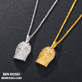 Ski Mask Moissanite Pendant Sterling Silver or Gold/Rose Gold Plated | VVS Moissanite | GRA Certified