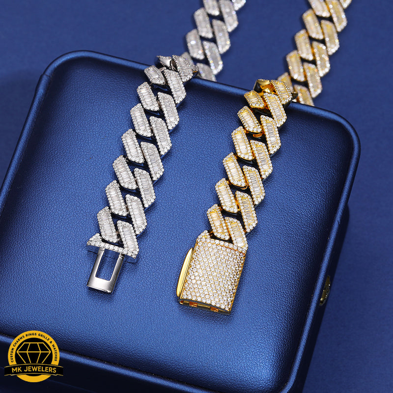 Iced Cuban Link Chain – 925 Silver | 18–22 Inch | Multiple Width Options | Moissanite |