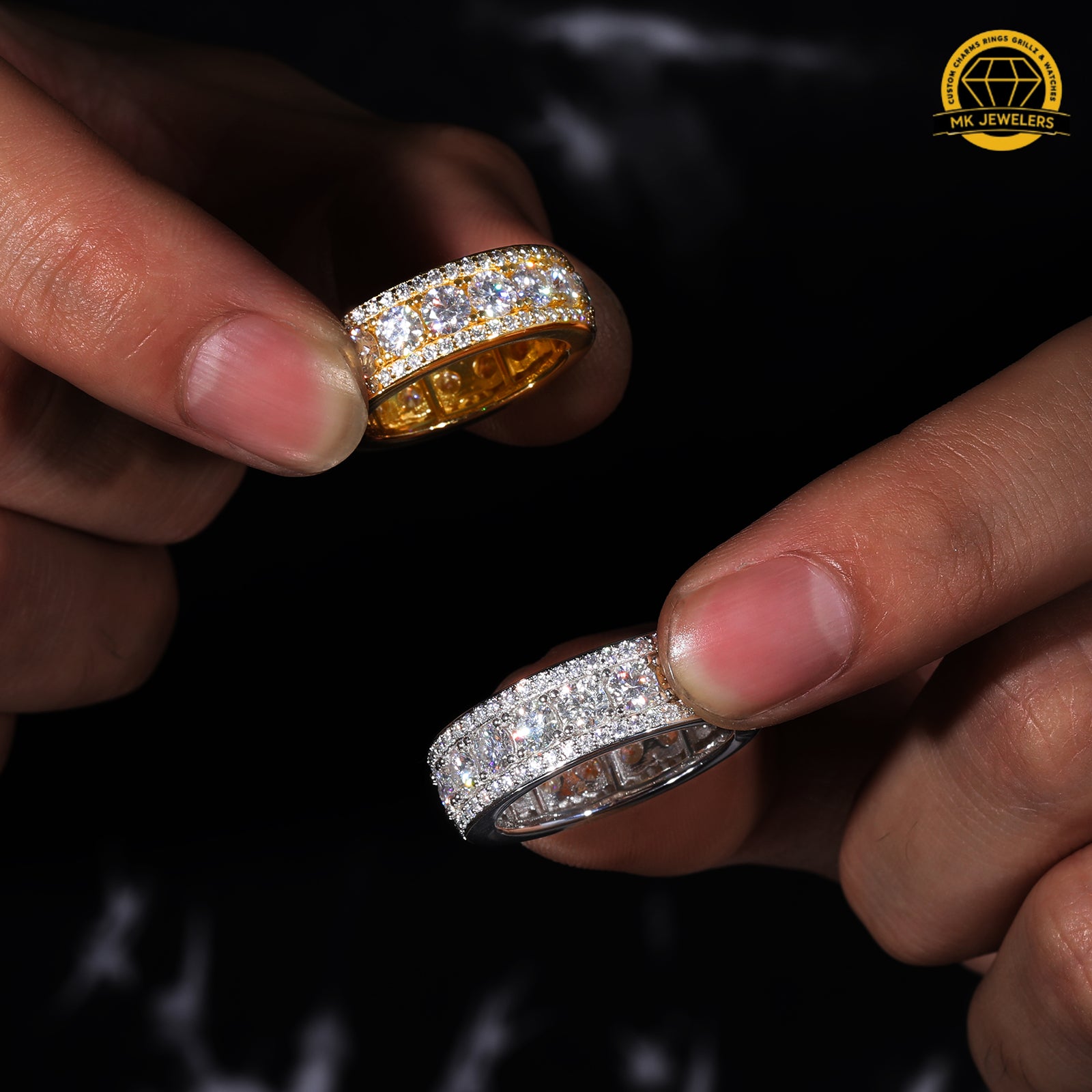 8MM Eternity Band Ring – S925 Silver, Gold & Rose Gold  | Sizes 8, 9, 10, 11 | VVS Moissanite | GRA Certified |