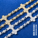 Cross Link Moissanite Necklace – 18 / 20 / 22 Inches | 14MM | 44.53g | S925 Silver, Gold & Rose Gold | GRA Certified