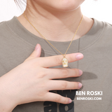 Ski Mask Moissanite Pendant Sterling Silver or Gold/Rose Gold Plated | VVS Moissanite | GRA Certified