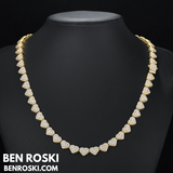 8MM Heart Moissanite Chain – 18 / 20 / 22 Inches | Silver, Gold, or Rose Gold | GRA Certified