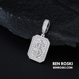 Iced-Out Dollar Sign Pendant sterling Silver or Gold Plated | VVS Moissanite | GRA Certified