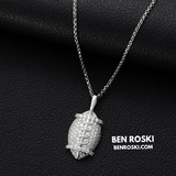 Moissanite Football Pendant Necklace Sterling Silver, Gold, or Rose Gold | VVS Moissanite | GRA Certified