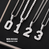 Custom Number Pendant Sterling Silver, Gold, or Rose Gold | VVS Moissanite | GRA Certified