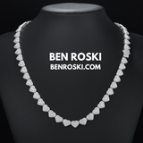 8MM Heart Moissanite Chain – 18 / 20 / 22 Inches | Silver, Gold, or Rose Gold | GRA Certified