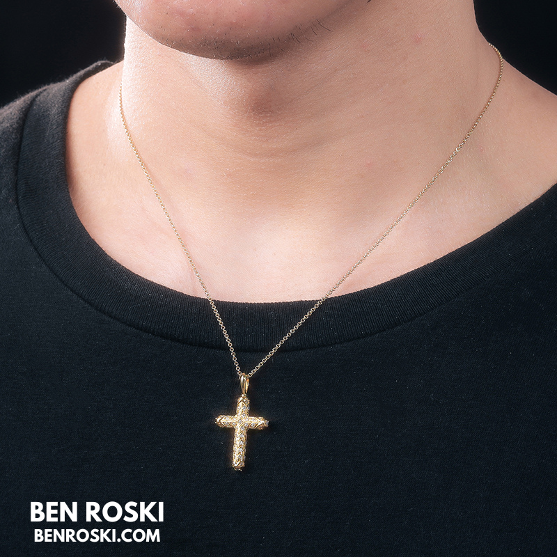 Vintage Moissanite Cross Pendant Sterling Silver, Gold, or Rose Gold | VVS Moissanite | GRA Certified