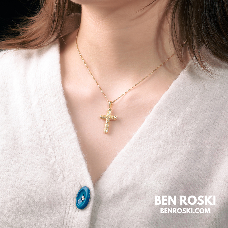 Vintage Moissanite Cross Pendant Sterling Silver, Gold, or Rose Gold | VVS Moissanite | GRA Certified