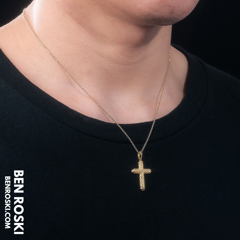 Vintage Moissanite Cross Pendant Sterling Silver, Gold, or Rose Gold | VVS Moissanite | GRA Certified
