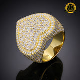Heart Baguette Moissanite Ring – 24MM | 21.1g | S925 Silver, Gold Plated or Rose Gold | GRA Certified