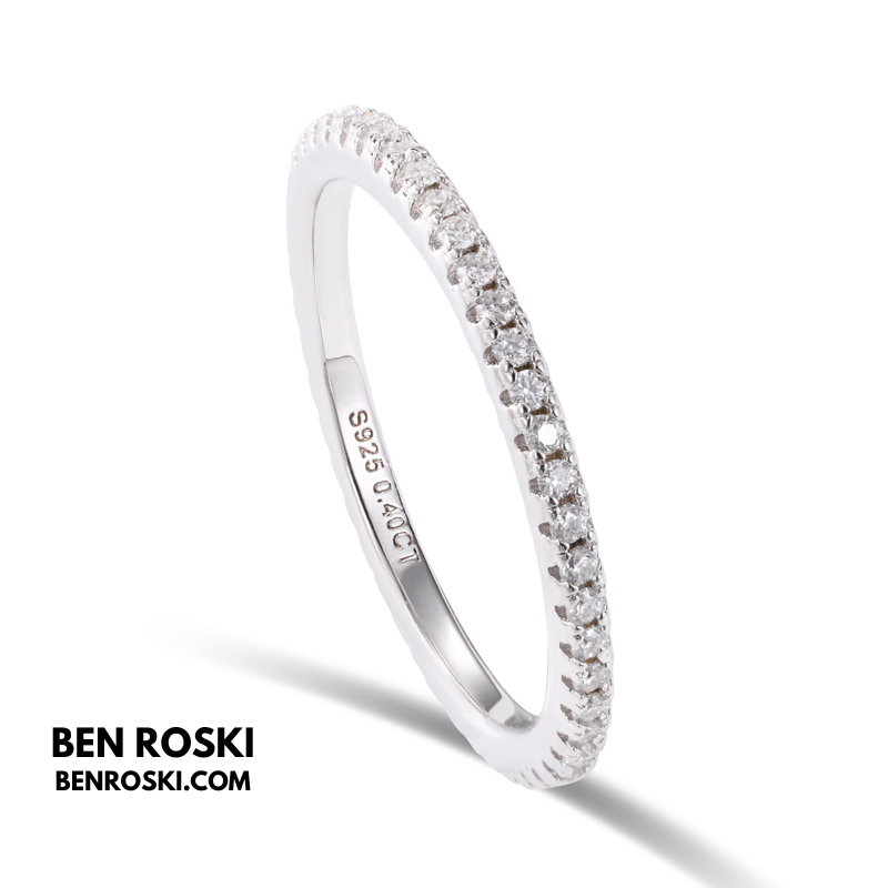 Moissanite Eternity Band – 2MM | 1.29g | S925 Silver, Gold or Rose Gold | VVS Moissanite | GRA Certified