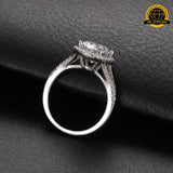 3CT Moissanite Halo Engagement Ring – 9MM | 3.53g | S925 Silver, Gold & Rose Gold | GRA Certified