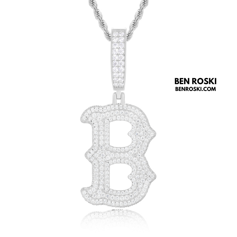 Iced-Out Moissanite Initial Pendant Sterling Silver | Gold, Silver & Rose Gold | VVS Moissanite | GRA Certified