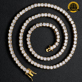 Moissanite Tennis Chain – 925 Sterling Silver or Gold Finish | 18-24 Inch Options | MK Jewelers