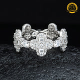 Luxury Moissanite Cross-Link Band – S925 Silver or Gold / Rose Gold Plated | VVS Moissanite | GRA Certified | Sizes 8, 9, 10, 11