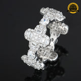 Luxury Moissanite Cross-Link Band – S925 Silver or Gold / Rose Gold Plated | VVS Moissanite | GRA Certified | Sizes 8, 9, 10, 11