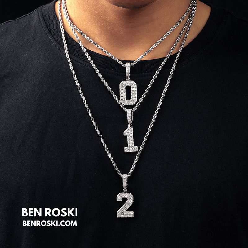 Custom Number Pendant Sterling Silver, Gold, or Rose Gold | VVS Moissanite | GRA Certified