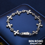 12MM Moissanite Cross Link Bracelet – 7-Inch / 8-Inch | Silver, Gold, or Rose Gold | GRA Certified