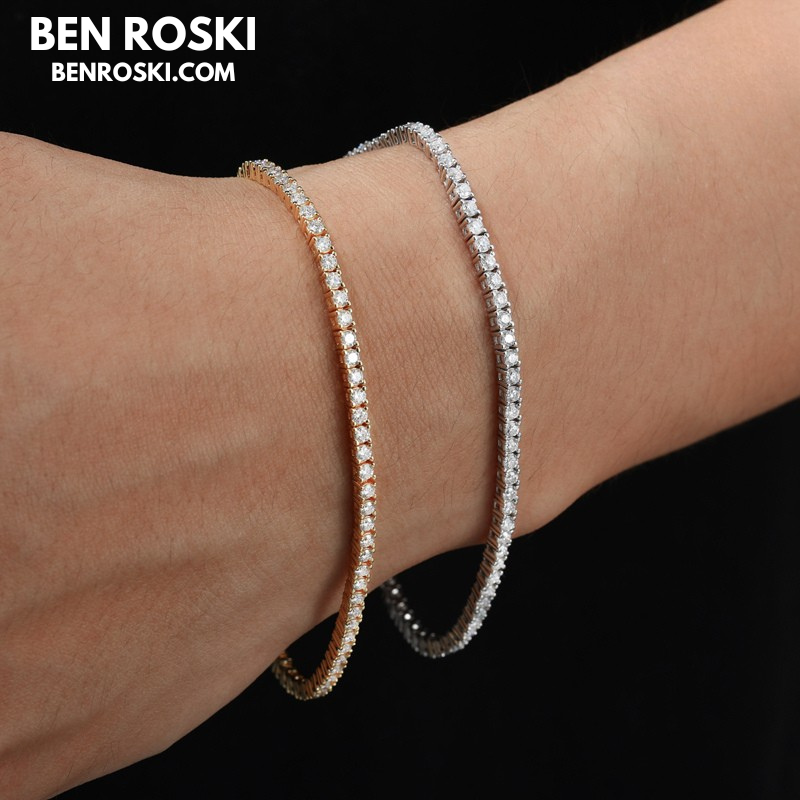 Baguette Moissanite Open Bangle – 7/8-Inch | 5.5MM | Silver, Gold Plated & Rose Gold Plated over 925 Silver | GRA Certified