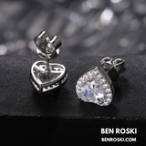 Heart Moissanite Stud Earrings Sterling Silver, Gold, or Rose Gold | VVS1 Moissanite | GRA Certified