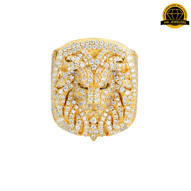 Lion Head Moissanite Ring –Sizes 8,9,10 &11 | 18.64g | S925 Silver, Gold & Rose Gold | VVS Moissanite | GRA Certified