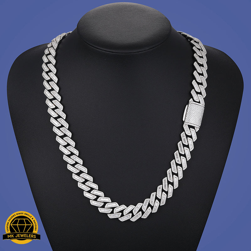 Iced Cuban Link Chain – 925 Silver | 18–22 Inch | Multiple Width Options | Moissanite |