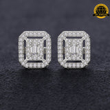 Framed Moissanite Halo Studs | 7MM | 2.28g | Sterling Silver | GRA Certified