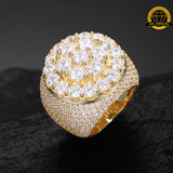 Iced Moissanite Cluster Ring – 25.5MM | 25g | S925 Silver | VVS1 Moissanite | GRA Certified | Sizes 8, 9, 10, 11 | Gold & Rose Gold Available