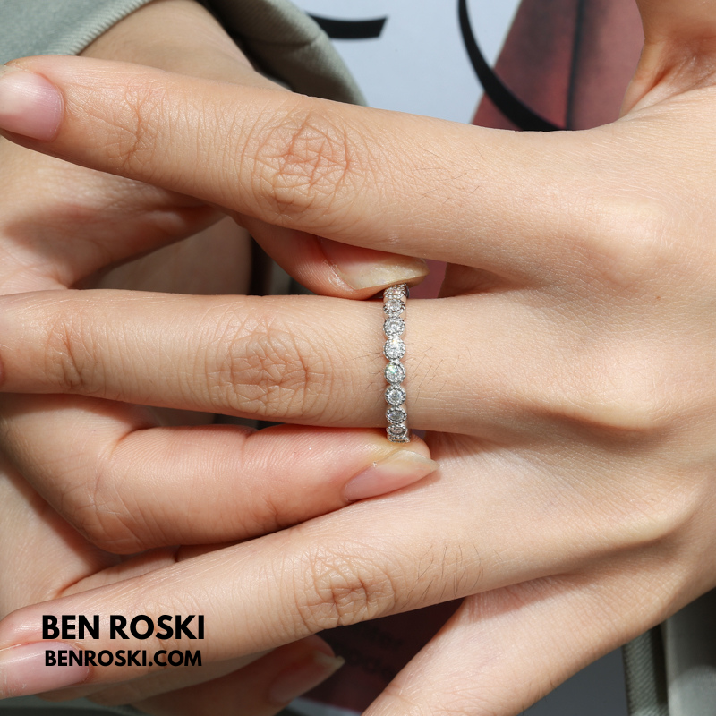 Moissanite Eternity Band – 3MM | 2.42g | S925 Silver, Gold & Rose Gold | VVS1 Moissanite | GRA Certified