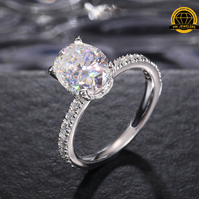 Classic Moissanite Engagement Ring – 2MM Band | 3.2g | Sizes 8, 9, 10, 11 | S925 Silver, Gold, or Rose Gold | VVS1 Moissanite | GRA Certified