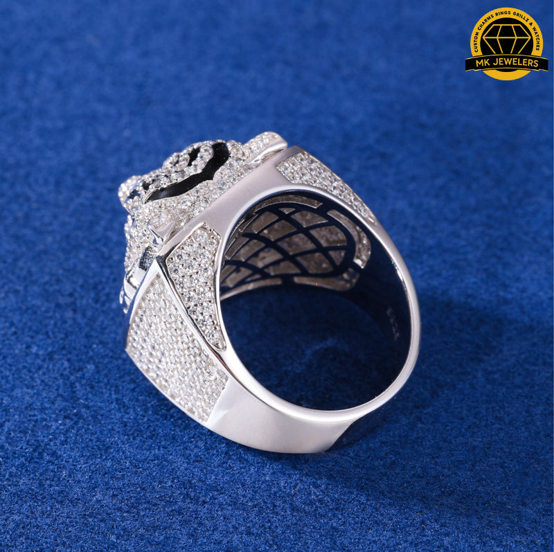Iced-Out Tiger Head Ring – Sizes 8,9,10 &11 | 15.61g | S925 Silver, Gold & Rose Gold | VVS Moissanite | GRA Certified