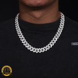 Iced Cuban Link Chain – 925 Silver | 18–22 Inch | Multiple Width Options | Moissanite |