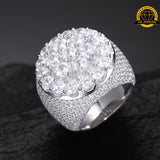 Iced Moissanite Cluster Ring – 25.5MM | 25g | S925 Silver | VVS1 Moissanite | GRA Certified | Sizes 8, 9, 10, 11 | Gold & Rose Gold Available