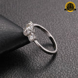 Three-Stone Moissanite Engagement Ring – 6.5MM & 4MM | 1.93g | S925 Silver, Gold & Rose Gold | GRA Certified