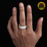 Triple Row Eternity Band Ring – 8MM | 9.95g | S925 Silver, Gold, or Rose Gold | VVS Moissanite | GRA Certified