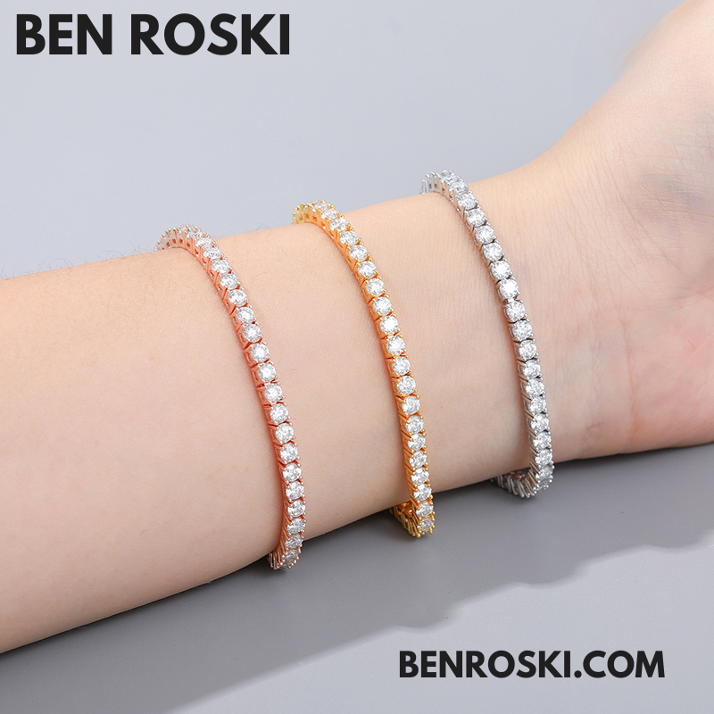 Moissanite Tennis Bracelet – 3MM / 4MM | 7–8 Inch | Silver, Gold & Rose Gold | VVS1 Moissanite | GRA Certified