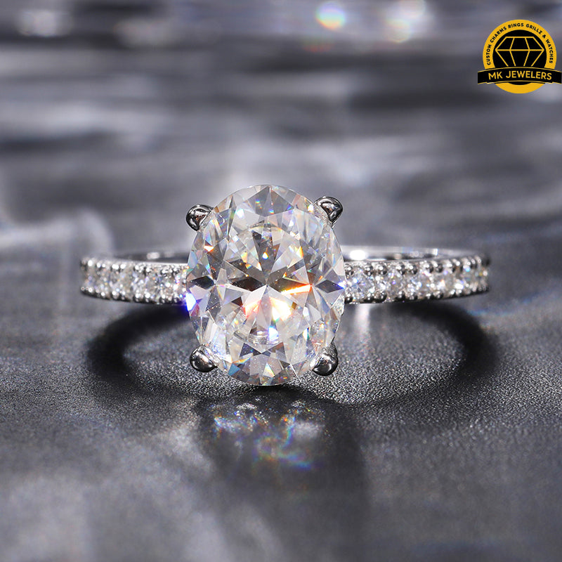 Classic Moissanite Engagement Ring – 2MM Band | 3.2g | Sizes 8, 9, 10, 11 | S925 Silver, Gold, or Rose Gold | VVS1 Moissanite | GRA Certified