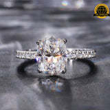 Classic Moissanite Engagement Ring – 2MM Band | 3.2g | Sizes 8, 9, 10, 11 | S925 Silver, Gold, or Rose Gold | VVS1 Moissanite | GRA Certified