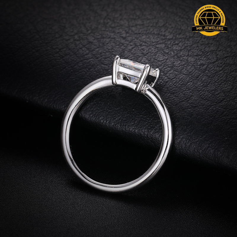 Princess Cut Moissanite Solitaire Ring – 5x5MM | 2g | S925 Silver, Gold or Rose Gold | VVS Moissanite | GRA Certified