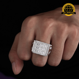 Square Baguette Cluster Ring – 17MM Width | 14.91g | S925 Silver | VVS Moissanite | GRA Certified