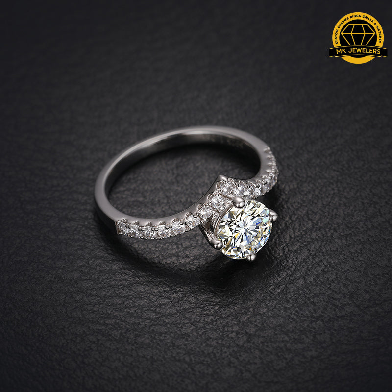 Moissanite Solitaire Halo Ring – 6.5MM/1CT | 2.14g | S925 Silver, Gold, or Rose Gold | VVS Moissanite | GRA Certified