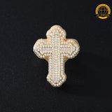 Cross Moissanite Ring – Sizes 8,9,10 &11 | 12.06g | S925 Silver, Gold, or Rose Gold | VVS Moissanite | GRA Certified