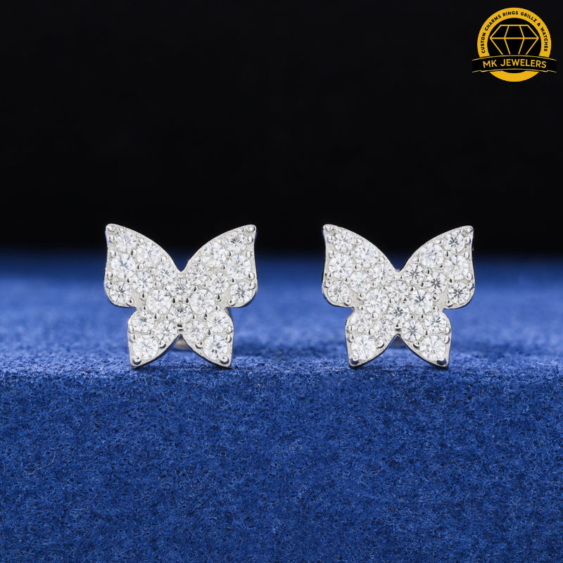 Butterfly Stud Earrings – 9MM | 1.92g | S925 Silver or Gold