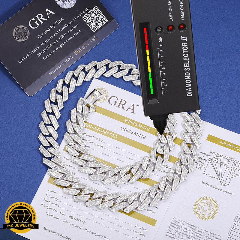 Iced Cuban Link Chain – 925 Silver | 18–22 Inch | Multiple Width Options | Moissanite |