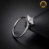 Princess Cut Moissanite Solitaire Ring – 5x5MM | 2g | S925 Silver, Gold or Rose Gold | VVS Moissanite | GRA Certified