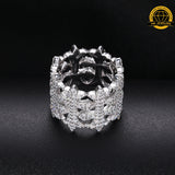 Fleur-de-Lis Moissanite Ring –Sizes 8,9,10 &11| 15.8g | S925 Silver, Gold & Rose Gold | VVS Moissanite | GRA Certified