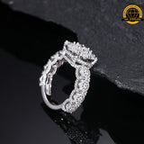 Halo Moissanite Engagement Ring – 12MM | 6.9g | S925 Silver, Gold & Rose Gold | VVS Moissanite | GRA Certified