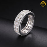 8MM Eternity Band Ring – S925 Silver, Gold & Rose Gold  | Sizes 8, 9, 10, 11 | VVS Moissanite | GRA Certified |